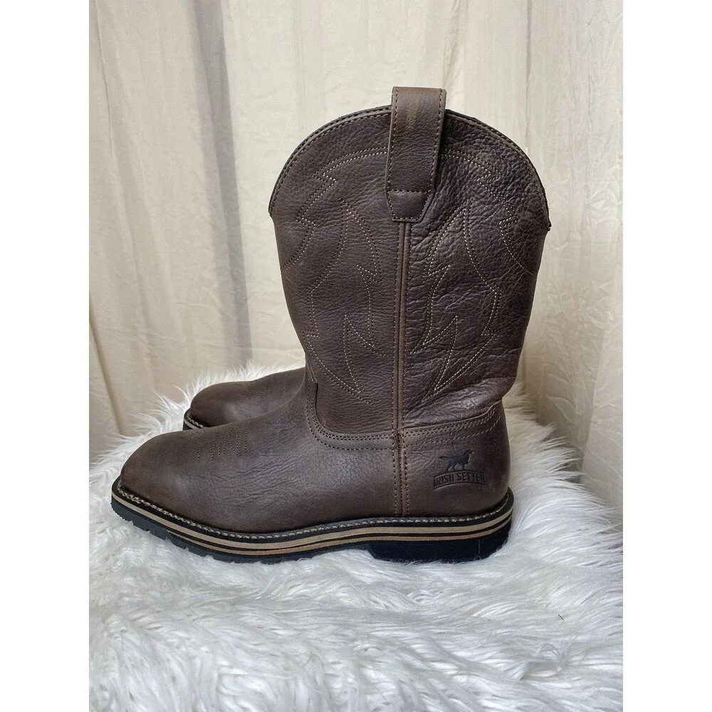 Men’s 10 D Irish Setter Red Wing 83979 Kittson Soft Square Toe Cowboy Work Boot